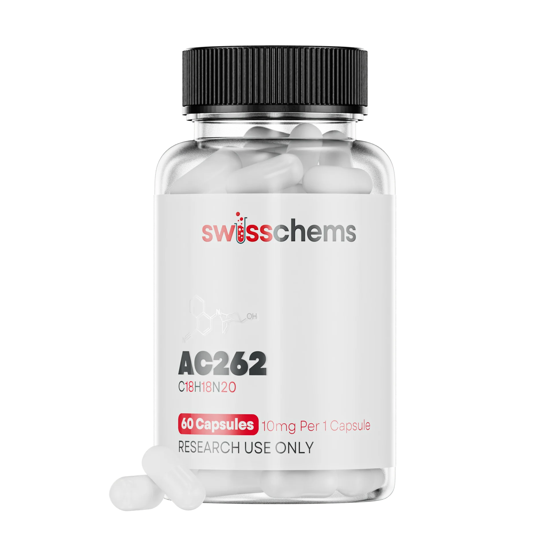 SwissChems AC-262 Capsules Accadrine 10mg 60 Count