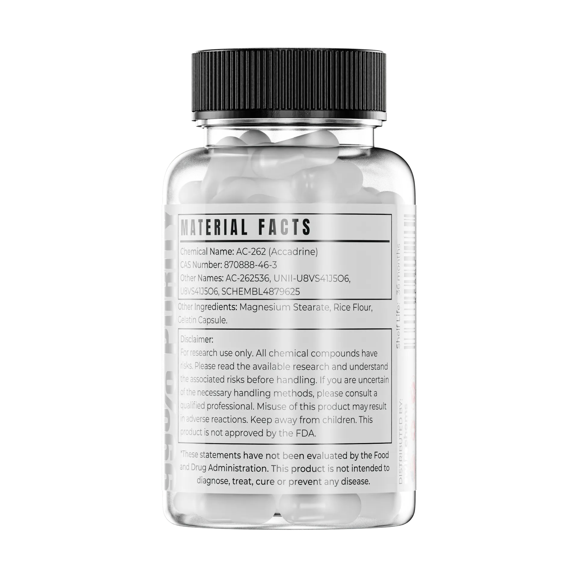 SwissChems AC-262 Capsules Accadrine 10mg 60 Count - Image 2