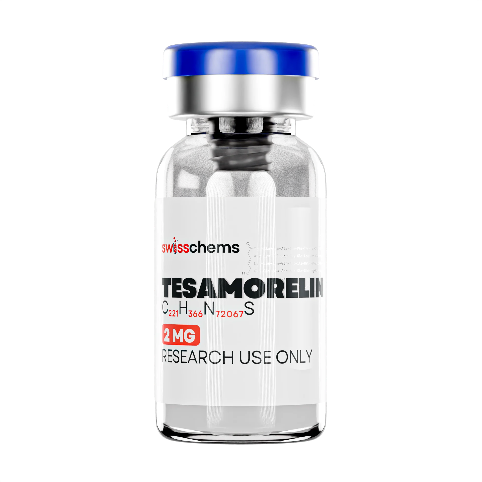 SwissChems Tesamorelin Laboratory Peptide Research Compound 2mg Vial