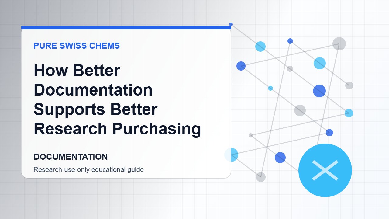 How Better Documentation Supports Better Research Purchasing - Pure Swiss Chems research guide