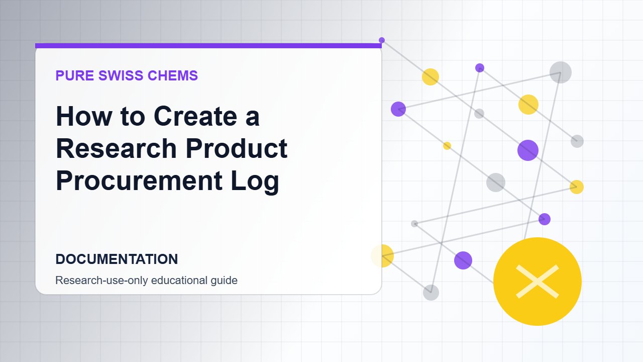 How to Create a Research Product Procurement Log - Pure Swiss Chems research guide