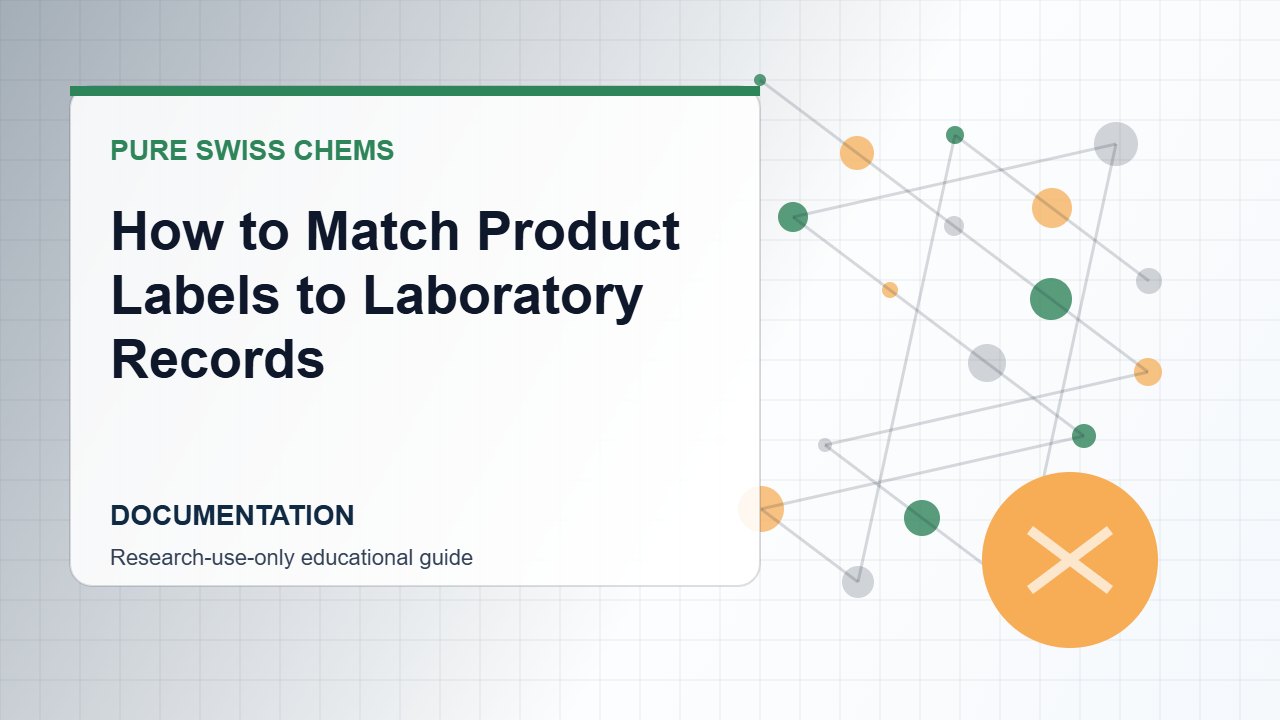 How to Match Product Labels to Laboratory Records - Pure Swiss Chems research guide