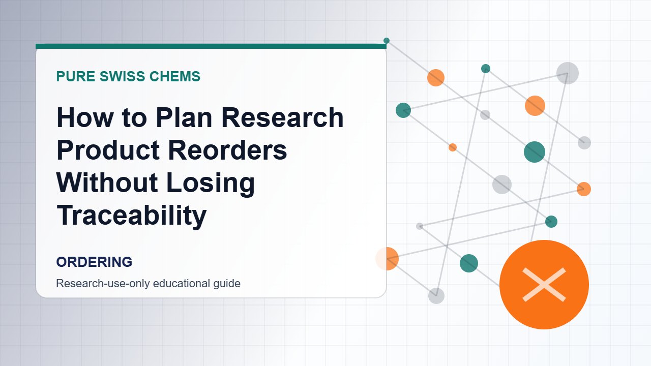 How to Plan Research Product Reorders Without Losing Traceability - Pure Swiss Chems research guide