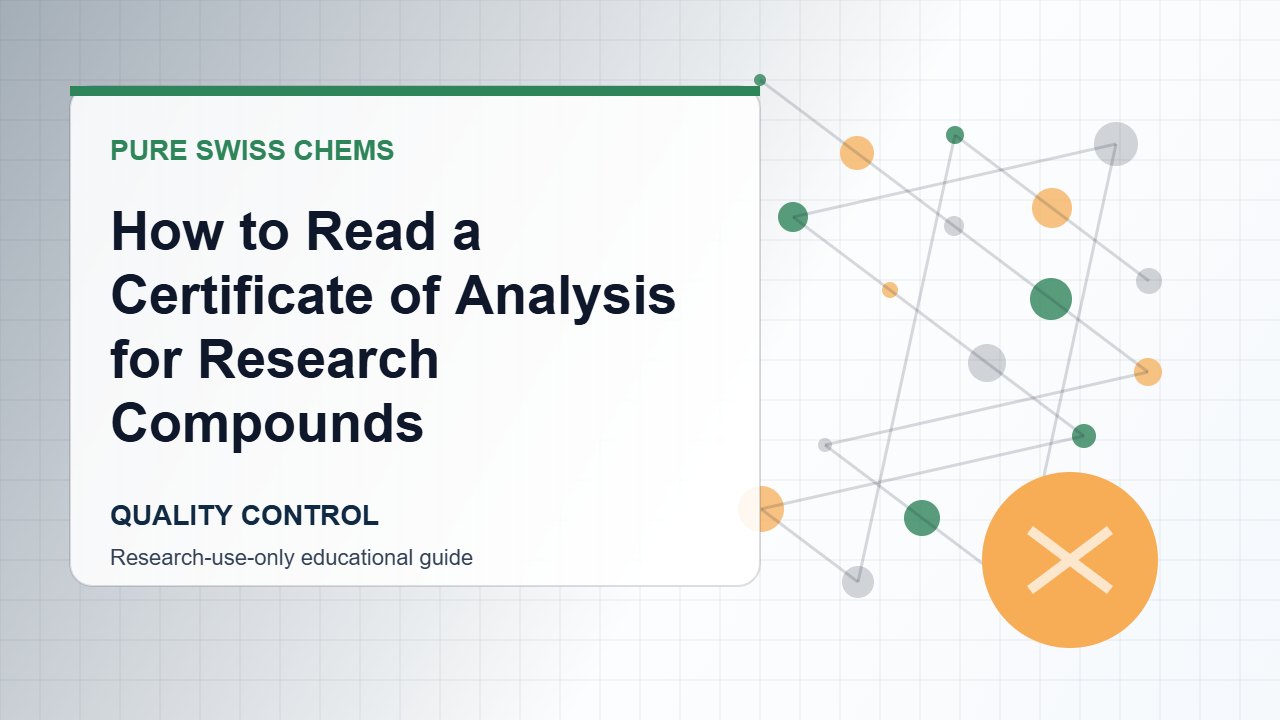 How to Read a Certificate of Analysis for Research Compounds - Pure Swiss Chems research guide
