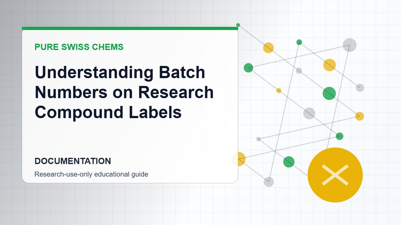 Understanding Batch Numbers on Research Compound Labels - Pure Swiss Chems research guide