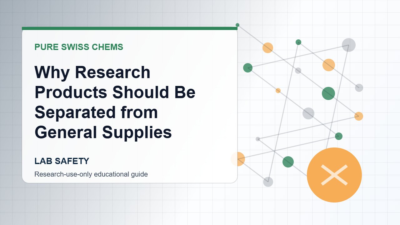 Why Research Products Should Be Separated from General Supplies - Pure Swiss Chems research guide